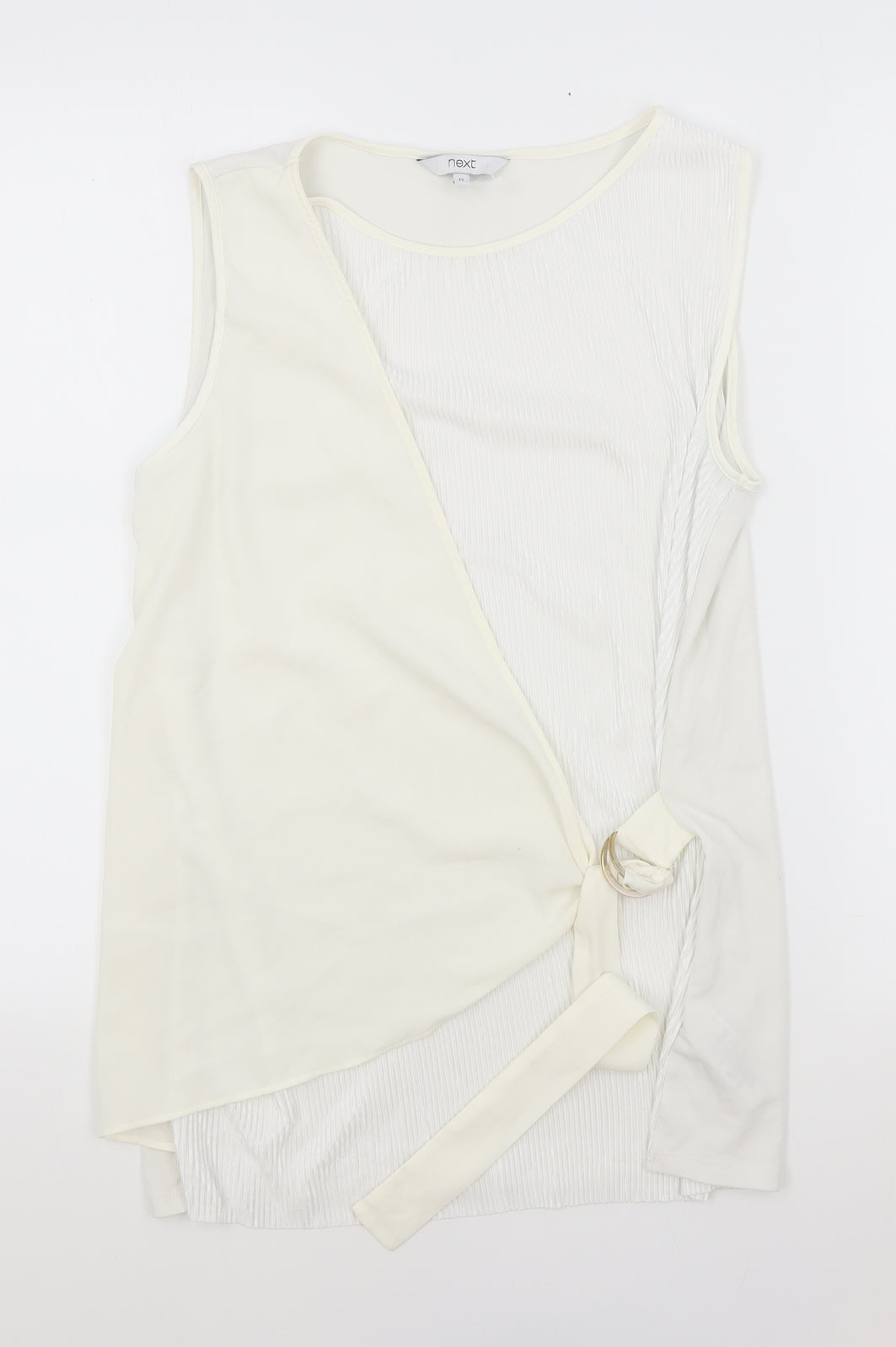 Womens UK Size 12 NEXT Ivory Wrap Tank