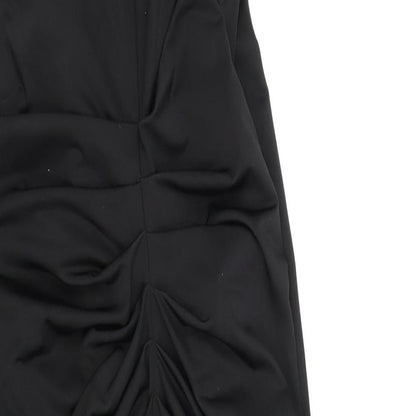 Miss Selfridge Womens Black Polyester A-Line Size 4 Square Neck Pullover
