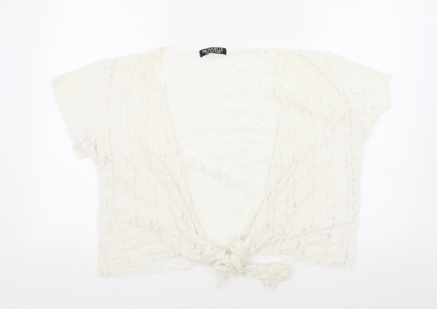 Womens UK Size One Size Nouvelle Ivory Cropped Blouse