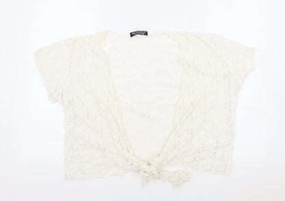 Womens UK Size One Size Nouvelle Ivory Cropped Blouse