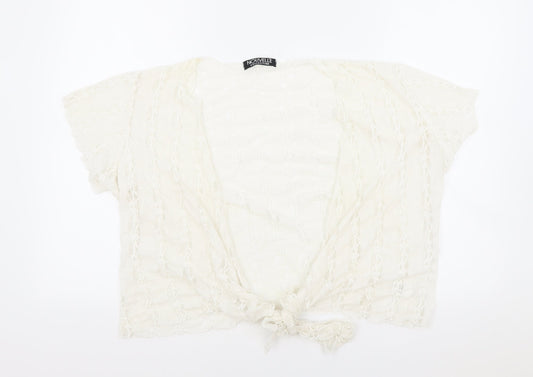 Womens UK Size One Size Nouvelle Ivory Cropped Blouse