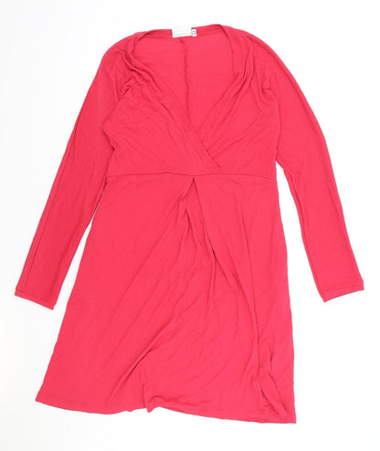 Masai Womens Red Viscose A-Line Size M V-Neck Pullover