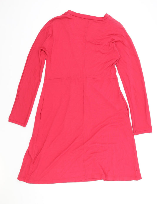 Masai Womens Red Viscose A-Line Size M V-Neck Pullover