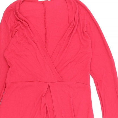 Masai Womens Red Viscose A-Line Size M V-Neck Pullover