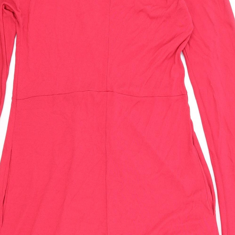 Masai Womens Red Viscose A-Line Size M V-Neck Pullover