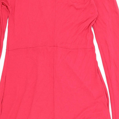 Masai Womens Red Viscose A-Line Size M V-Neck Pullover