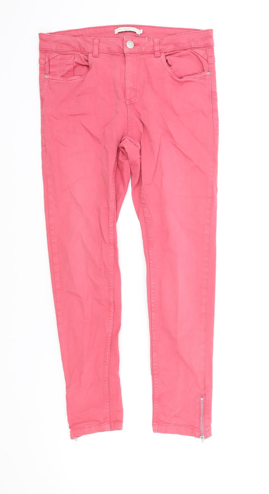 b.young Womens Pink Polyester Skinny Jeans Size 29 in Regular Zip - Ankle Zips