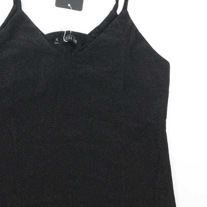 By Veer Womens Black Polyester Camisole Tank Size S V-Neck
