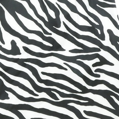 PRETTYLITTLETHING Womens Black Animal Print Polyester Straight & Pencil Skirt Size 8 - Zebra Pattern