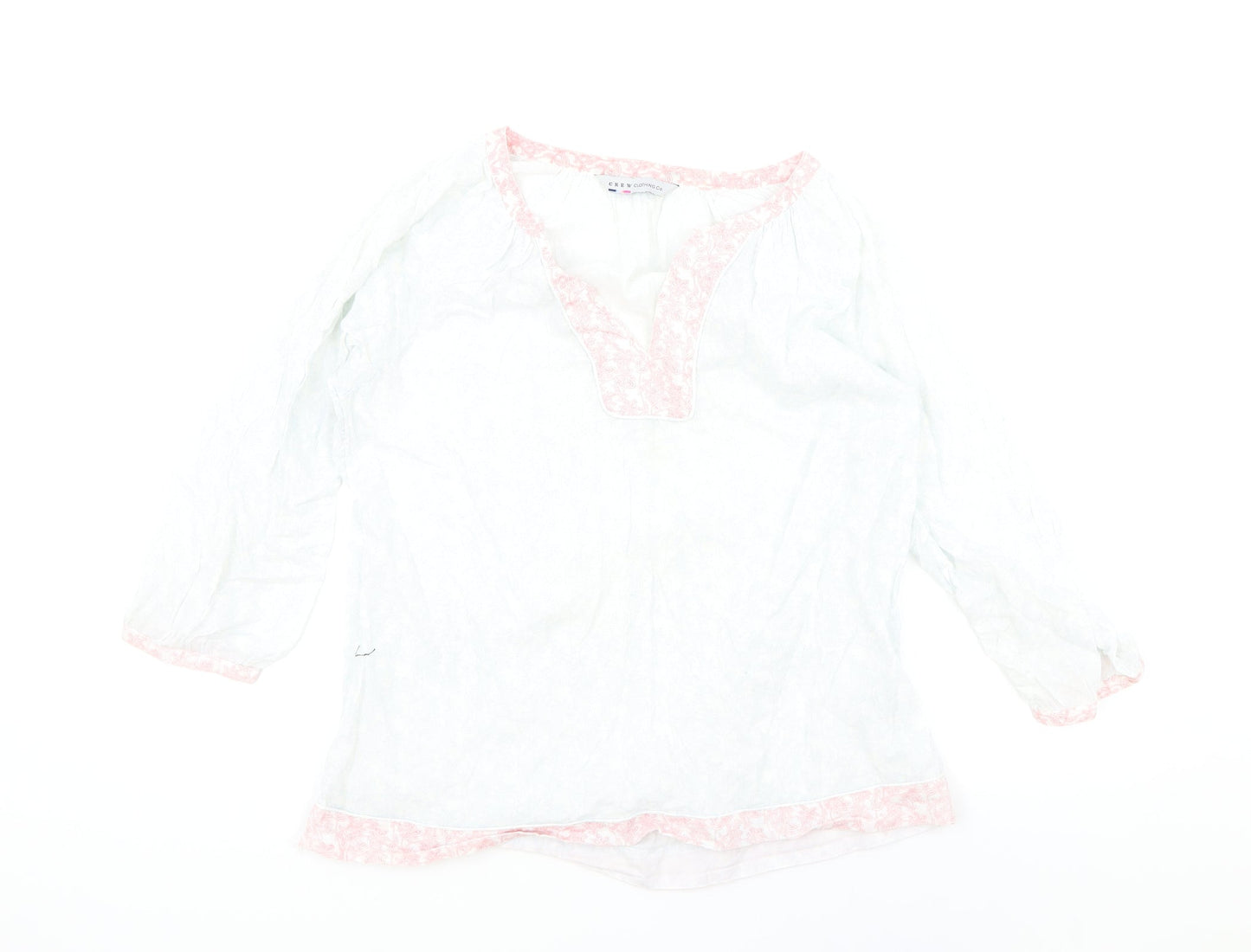 Womens UK Size One Size Crew Clothing Blue Basic Blouse