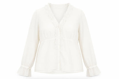 Womens UK Size 16 Moda Ivory Basic Button-Up