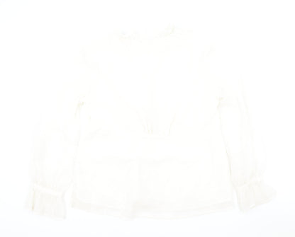 Womens UK Size 16 Moda Ivory Basic Button-Up