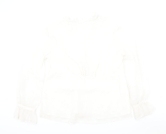 Womens UK Size 16 Moda Ivory Basic Button-Up