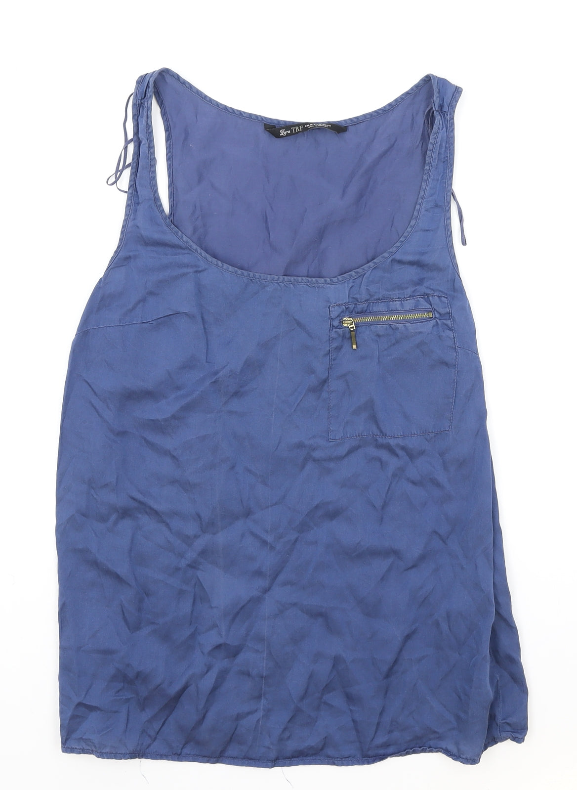 Womens UK Size M Zara Blue Basic Tank