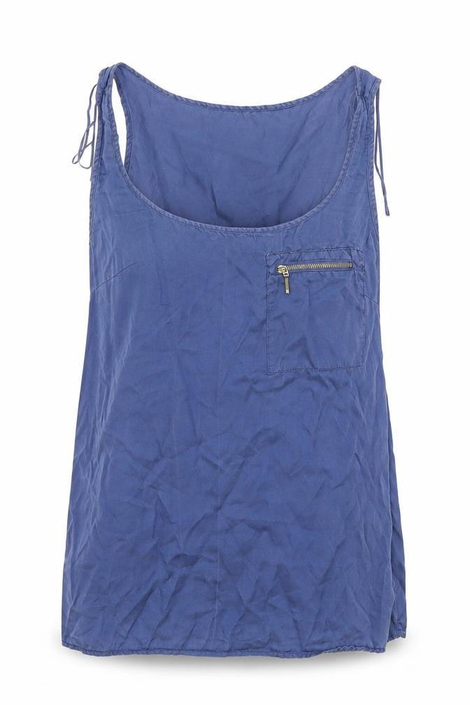 Womens UK Size M Zara Blue Basic Tank