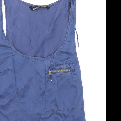Womens UK Size M Zara Blue Basic Tank