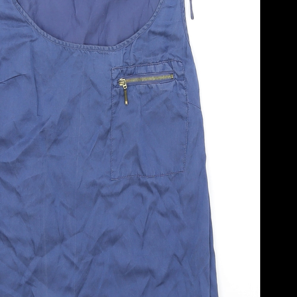 Womens UK Size M Zara Blue Basic Tank
