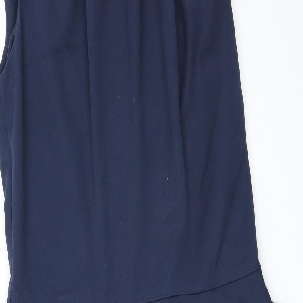 Closet Womens Blue Polyester Bodycon Size 10 Round Neck Zip