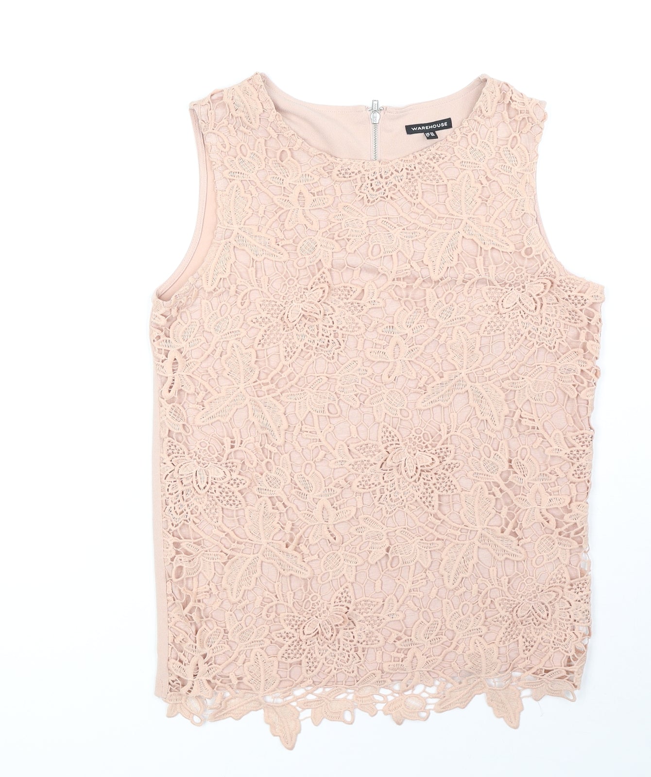 Womens UK Size 10 Warehouse Beige Basic Tank