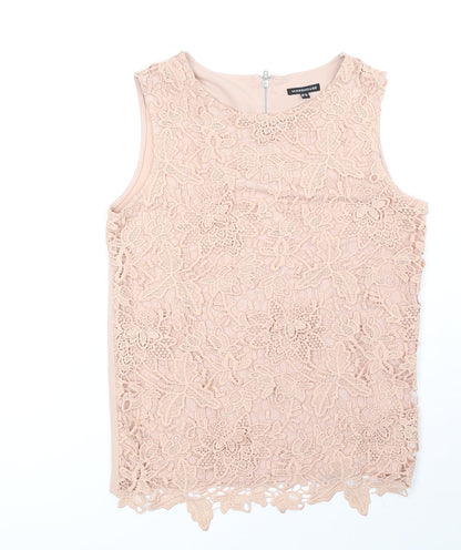 Womens UK Size 10 Warehouse Beige Basic Tank