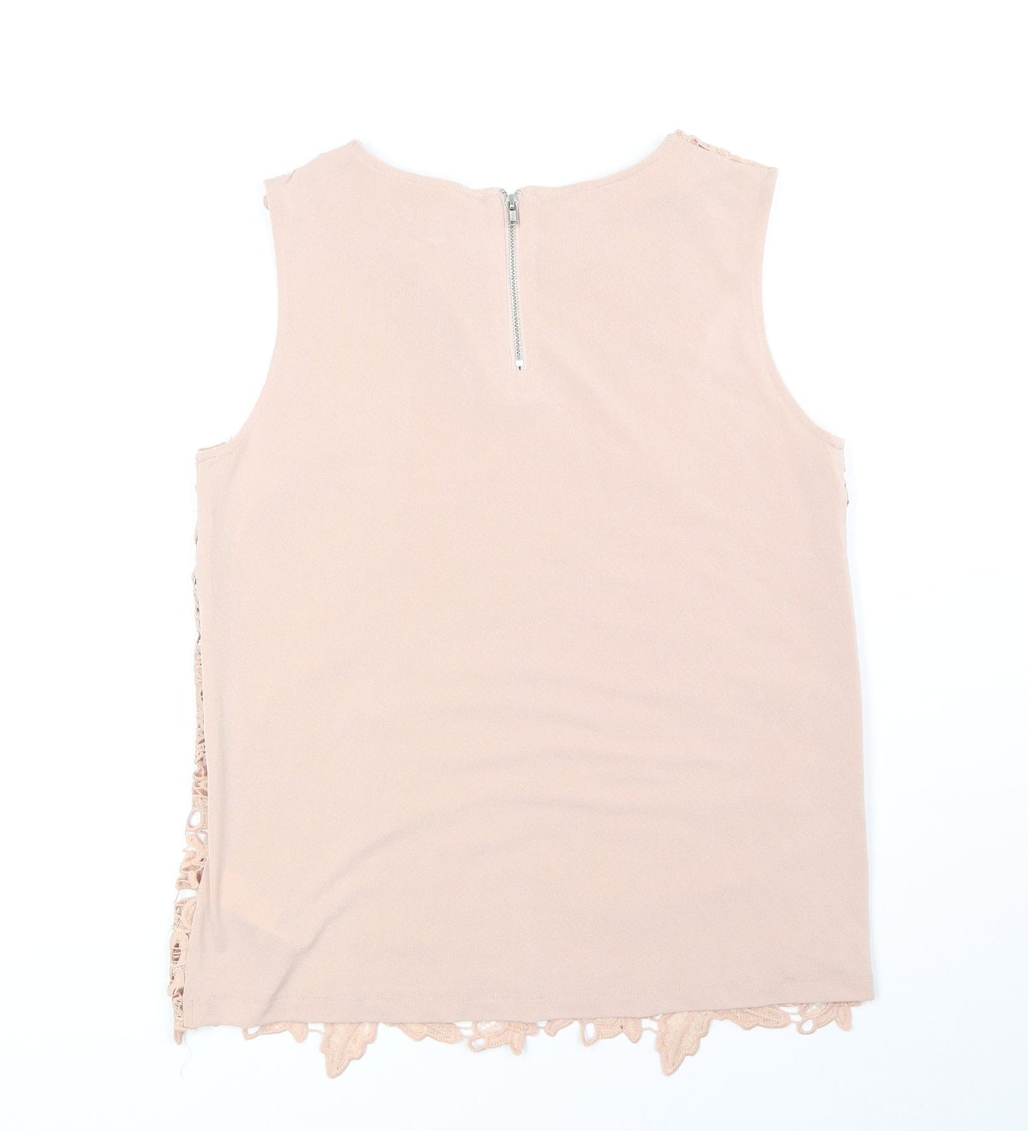Womens UK Size 10 Warehouse Beige Basic Tank