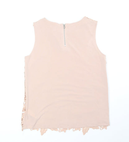 Womens UK Size 10 Warehouse Beige Basic Tank