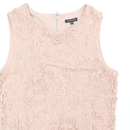 Womens UK Size 10 Warehouse Beige Basic Tank