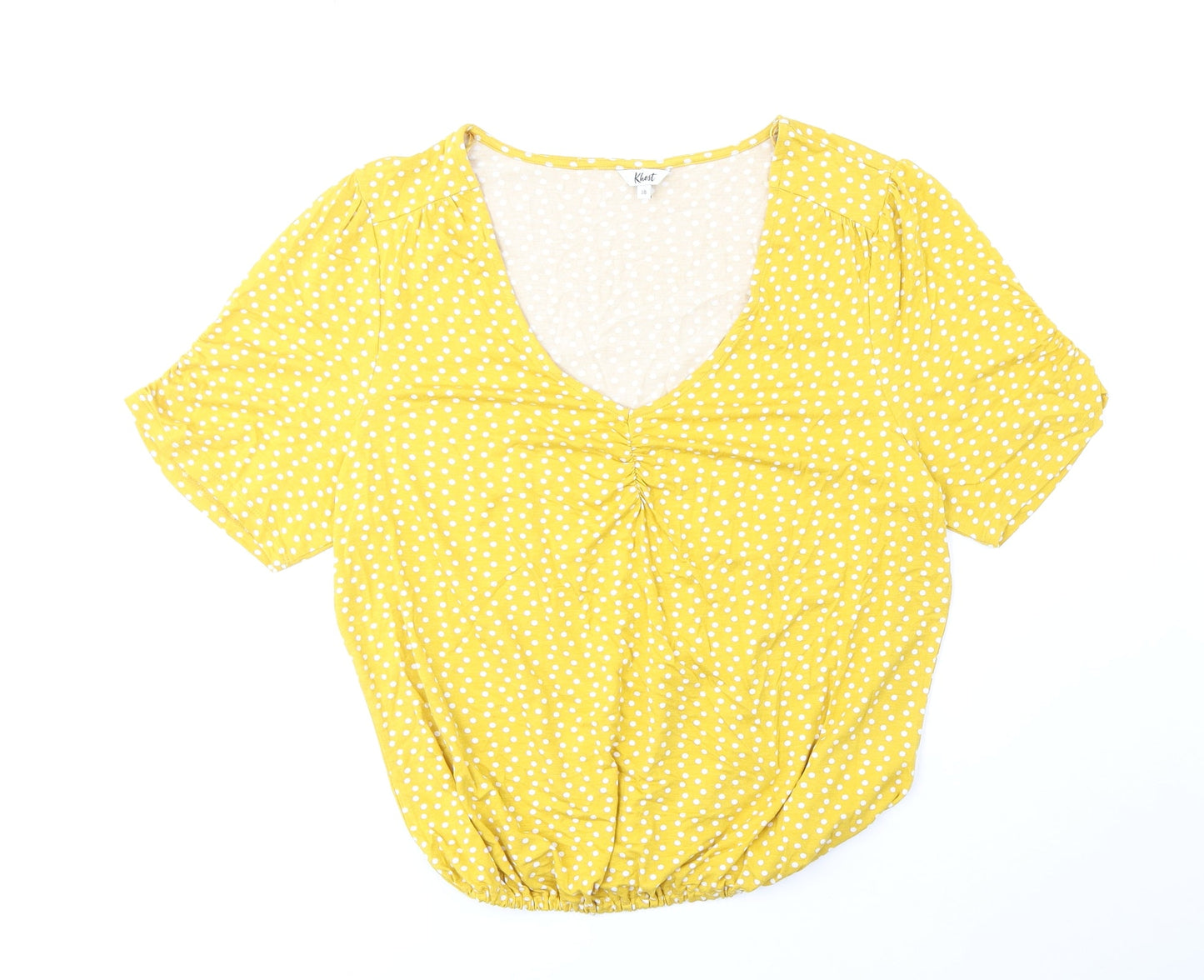 Womens UK Size 18 Khost Yellow Basic T-Shirt