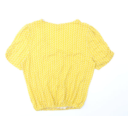Womens UK Size 18 Khost Yellow Basic T-Shirt