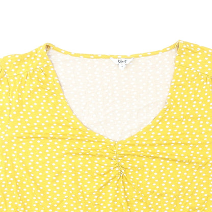 Womens UK Size 18 Khost Yellow Basic T-Shirt