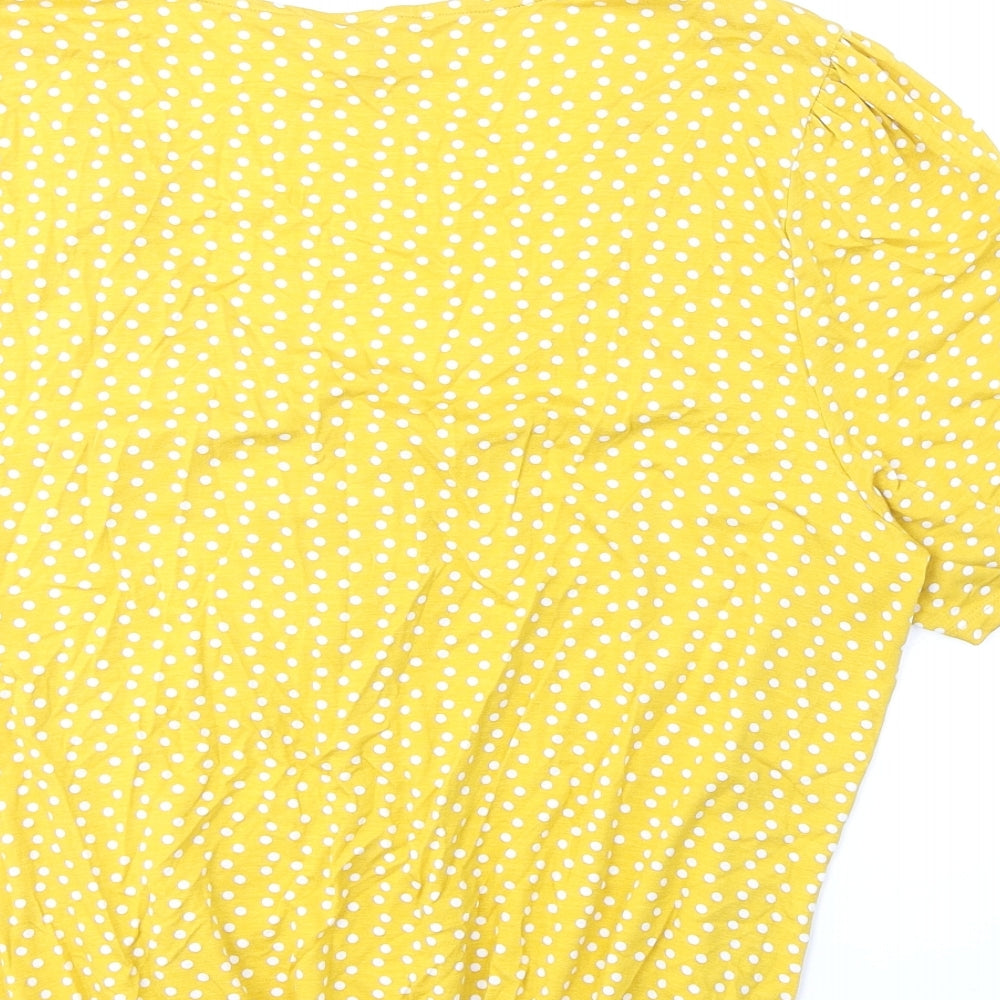 Womens UK Size 18 Khost Yellow Basic T-Shirt