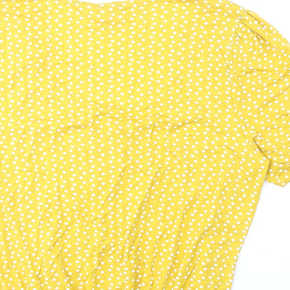 Womens UK Size 18 Khost Yellow Basic T-Shirt