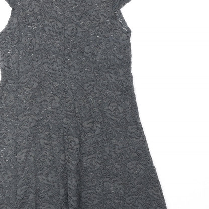 Andrea Perazzo Womens Grey Polyester A-Line Size S Round Neck Pullover