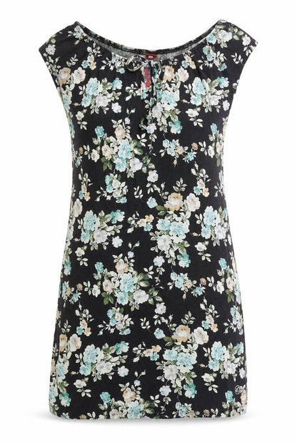 S. Oliver Womens Black Floral Viscose A-Line Size 10 Round Neck Pullover