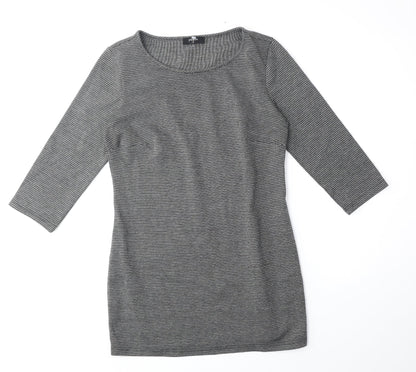 Papaya Womens Grey Polyester Shift Size 10 Scoop Neck Pullover