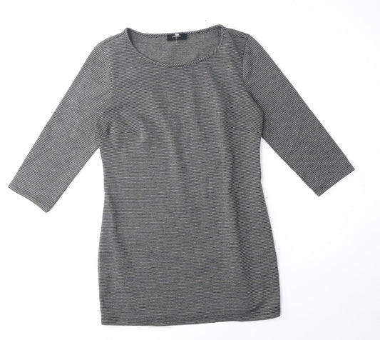 Papaya Womens Grey Polyester Shift Size 10 Scoop Neck Pullover