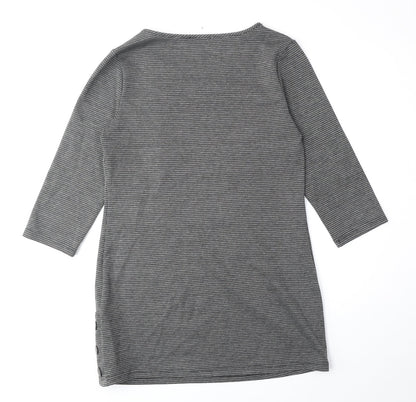Papaya Womens Grey Polyester Shift Size 10 Scoop Neck Pullover