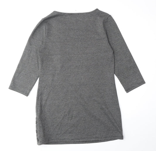 Papaya Womens Grey Polyester Shift Size 10 Scoop Neck Pullover