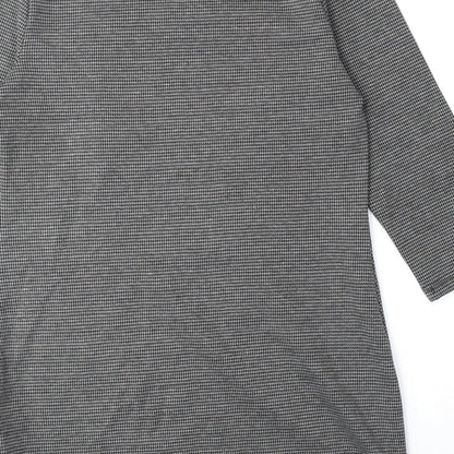 Papaya Womens Grey Polyester Shift Size 10 Scoop Neck Pullover