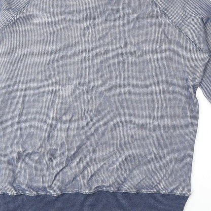 Boohoo Mens Blue Round Neck Cotton Pullover Jumper Size S Long Sleeve