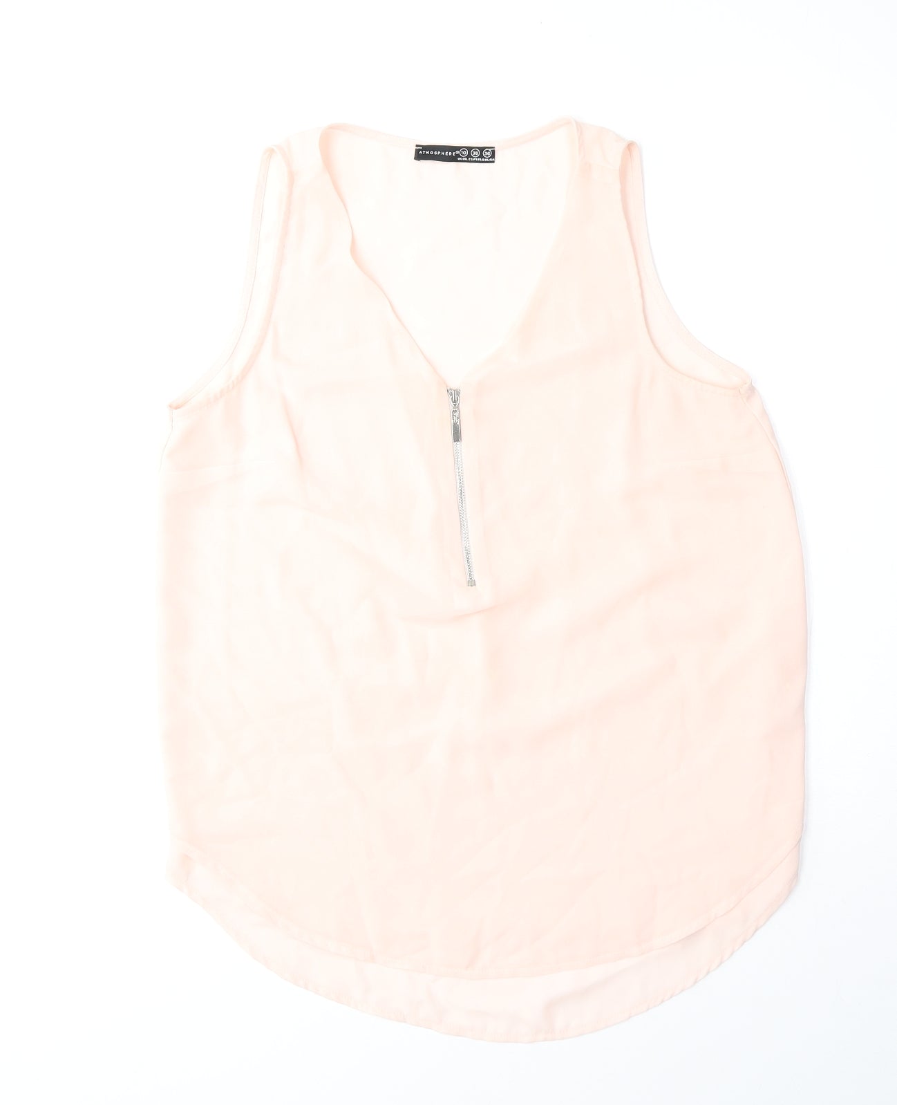 Atmosphere Womens Pink Polyester Basic Tank Size 10 V-Neck