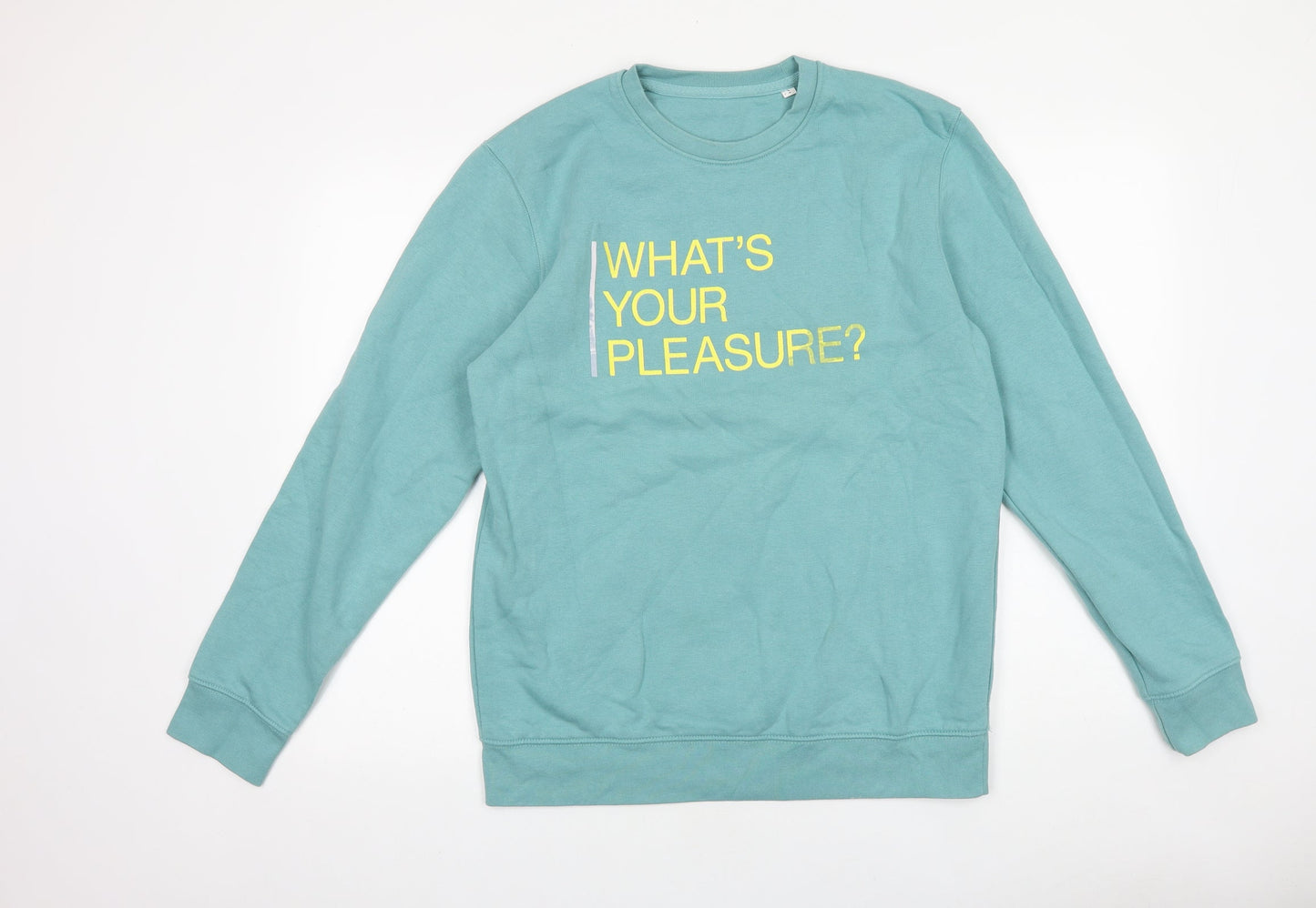 Mens UK Size L Preworn Green Pullover Sweatshirt