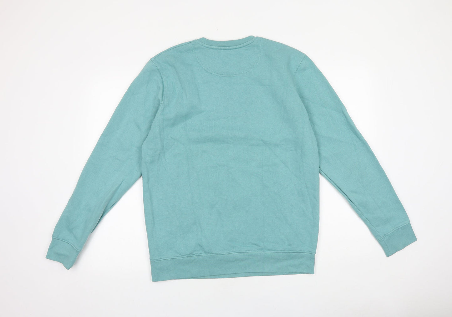 Mens UK Size L Preworn Green Pullover Sweatshirt