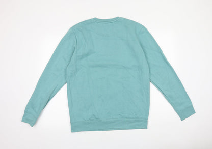 Mens UK Size L Preworn Green Pullover Sweatshirt