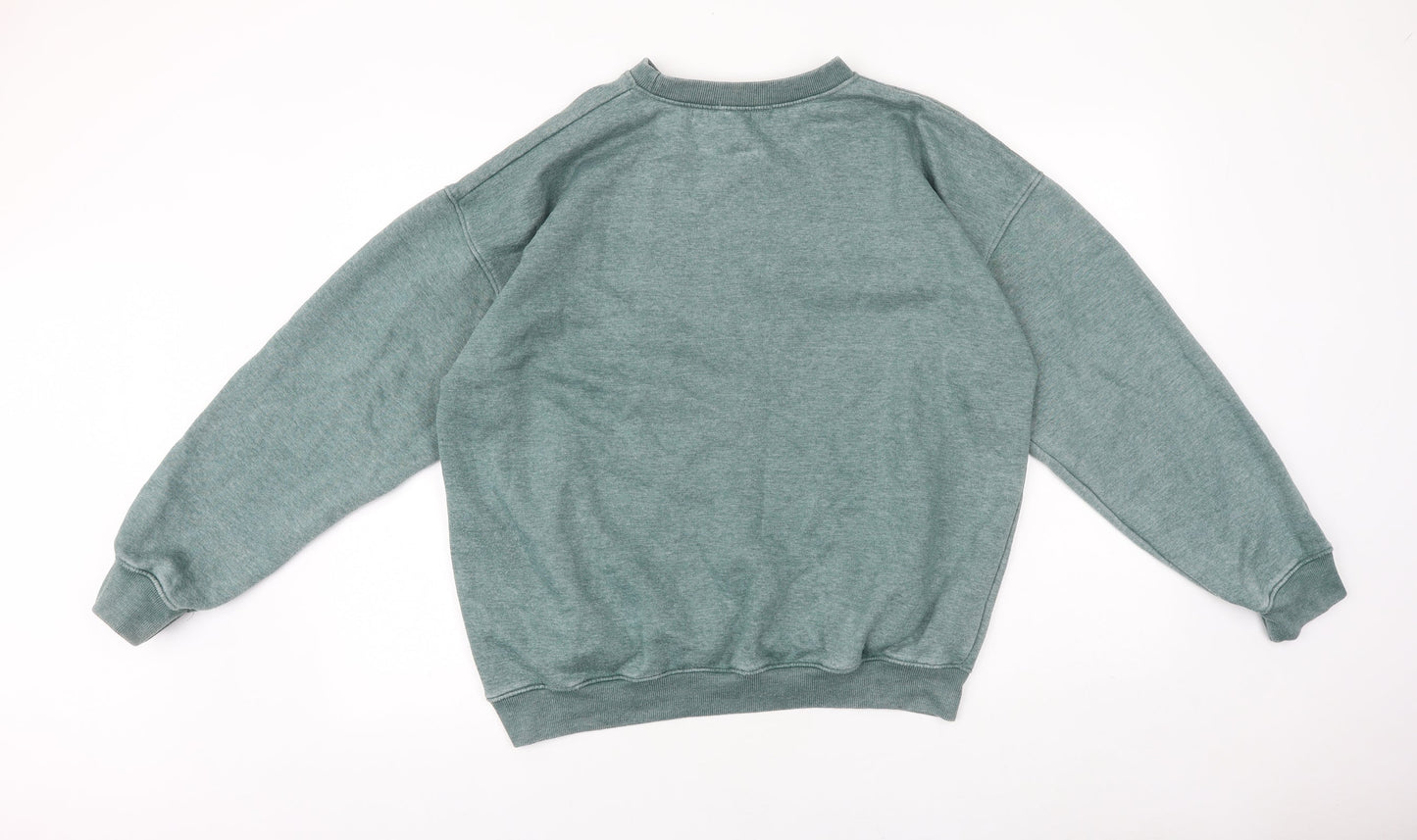 Missguided Womens Green Cotton Pullover Sweatshirt Size 6 Pullover