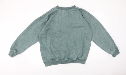 Missguided Womens Green Cotton Pullover Sweatshirt Size 6 Pullover