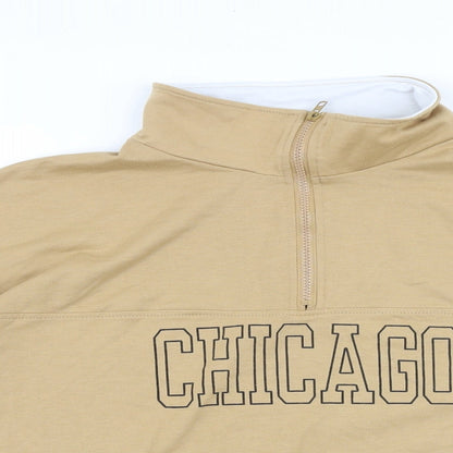 Preworn Womens Brown 100% Cotton Pullover Sweatshirt Size L Zip - Chicago