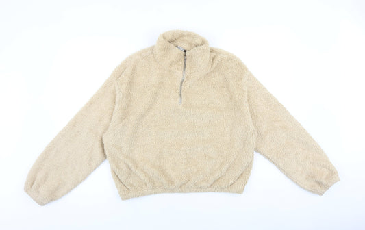 H&M Womens Brown Cotton Pullover Sweatshirt Size M Zip