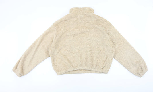 H&M Womens Brown Cotton Pullover Sweatshirt Size M Zip