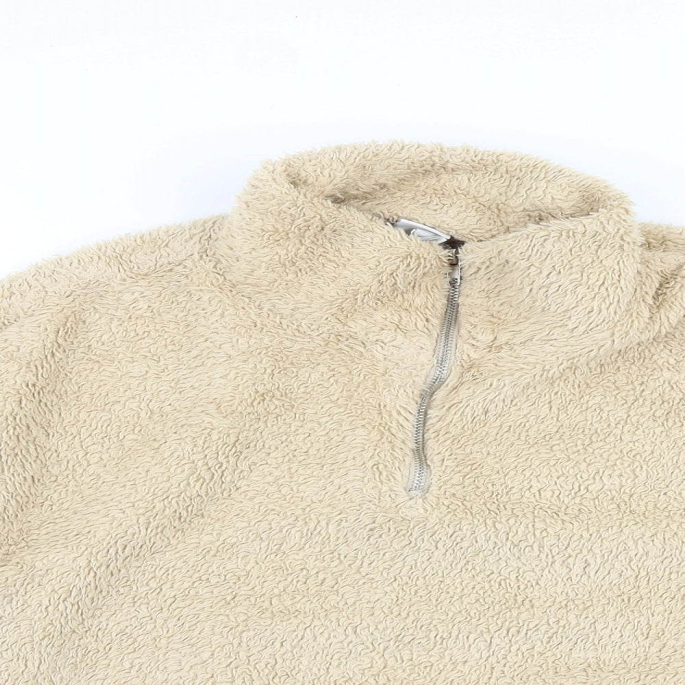 H&M Womens Brown Cotton Pullover Sweatshirt Size M Zip